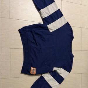 MOTHER blue and White Striped Sweatshirt M